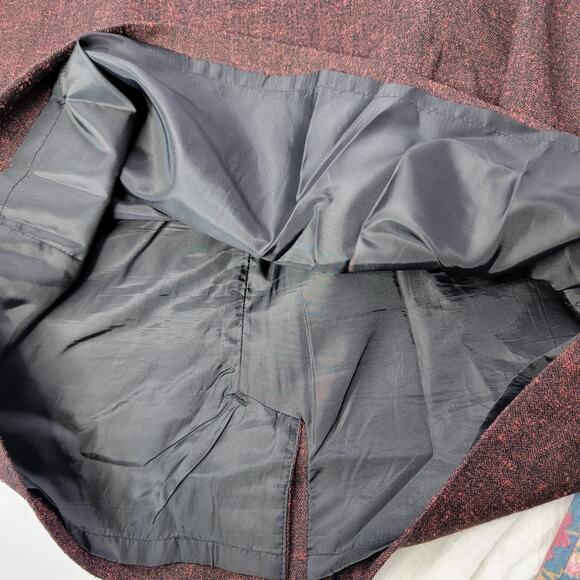 Burgundy Saks Fifth Ave Black Label Tweed Skirt Sz 14 - Picture 8 of 11